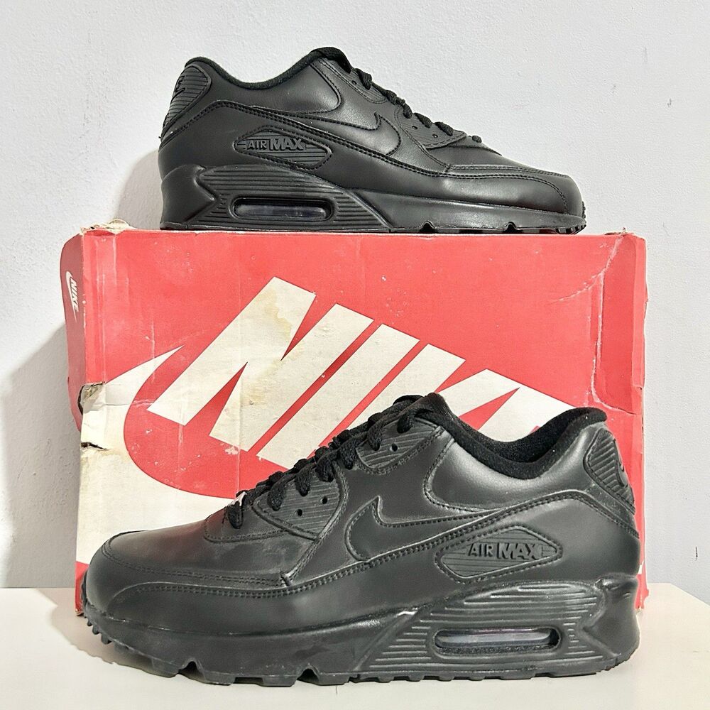 Nike Air Max 90 Leather “Black” Men’s Size 10 Cushioned Lifestyle Sneakers
